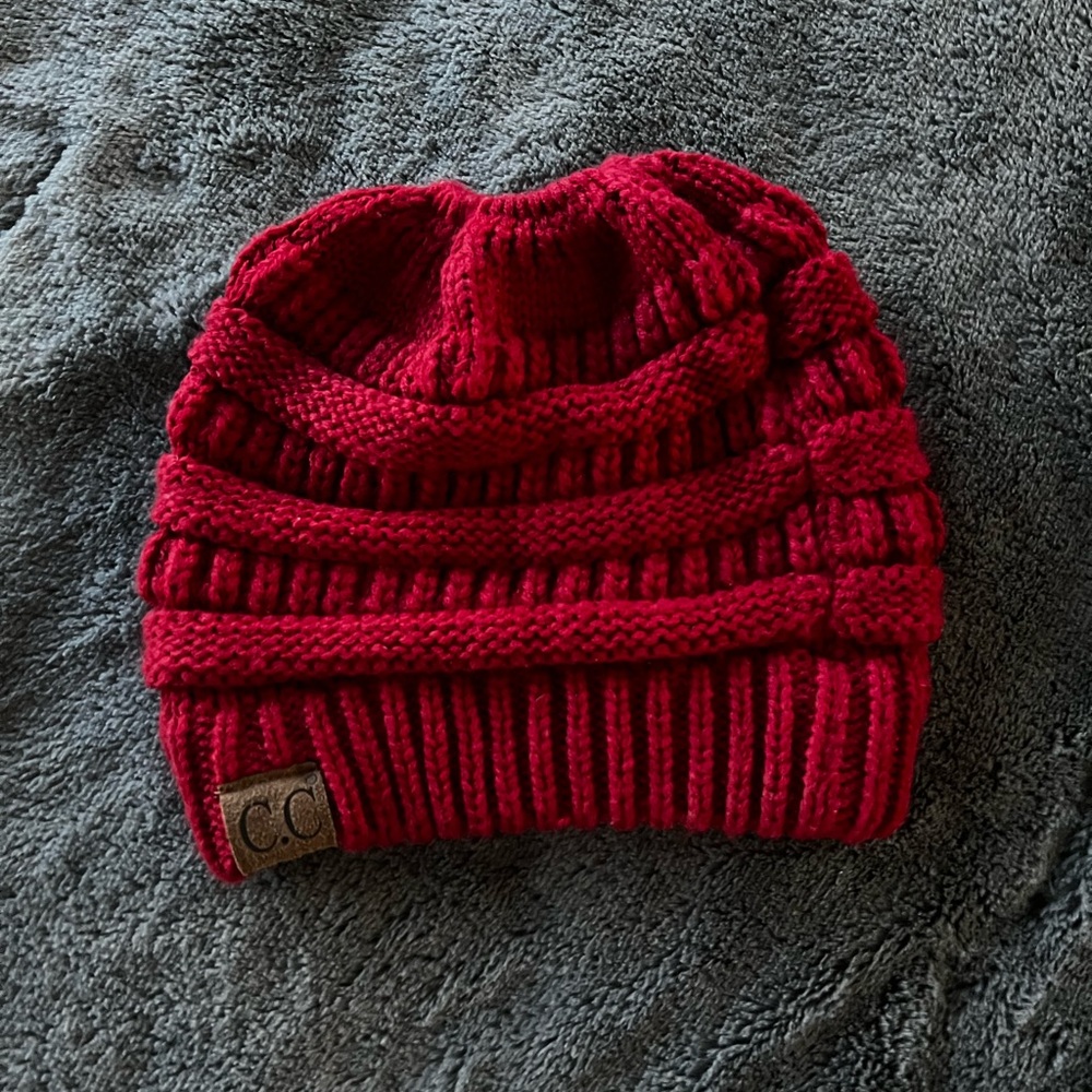 C.C Red Knit Beanie